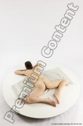 Nude Gymnastic poses Woman White Slim long brown Multi angle poses Pinup